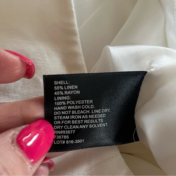 NEW! East 5th Rich White Linen Rayon Lined Trouser Pant Women’s size 8 - Picture 7 of 14